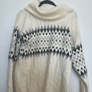 Tahari knit turtleneck sweater with fair isle print #fairisle